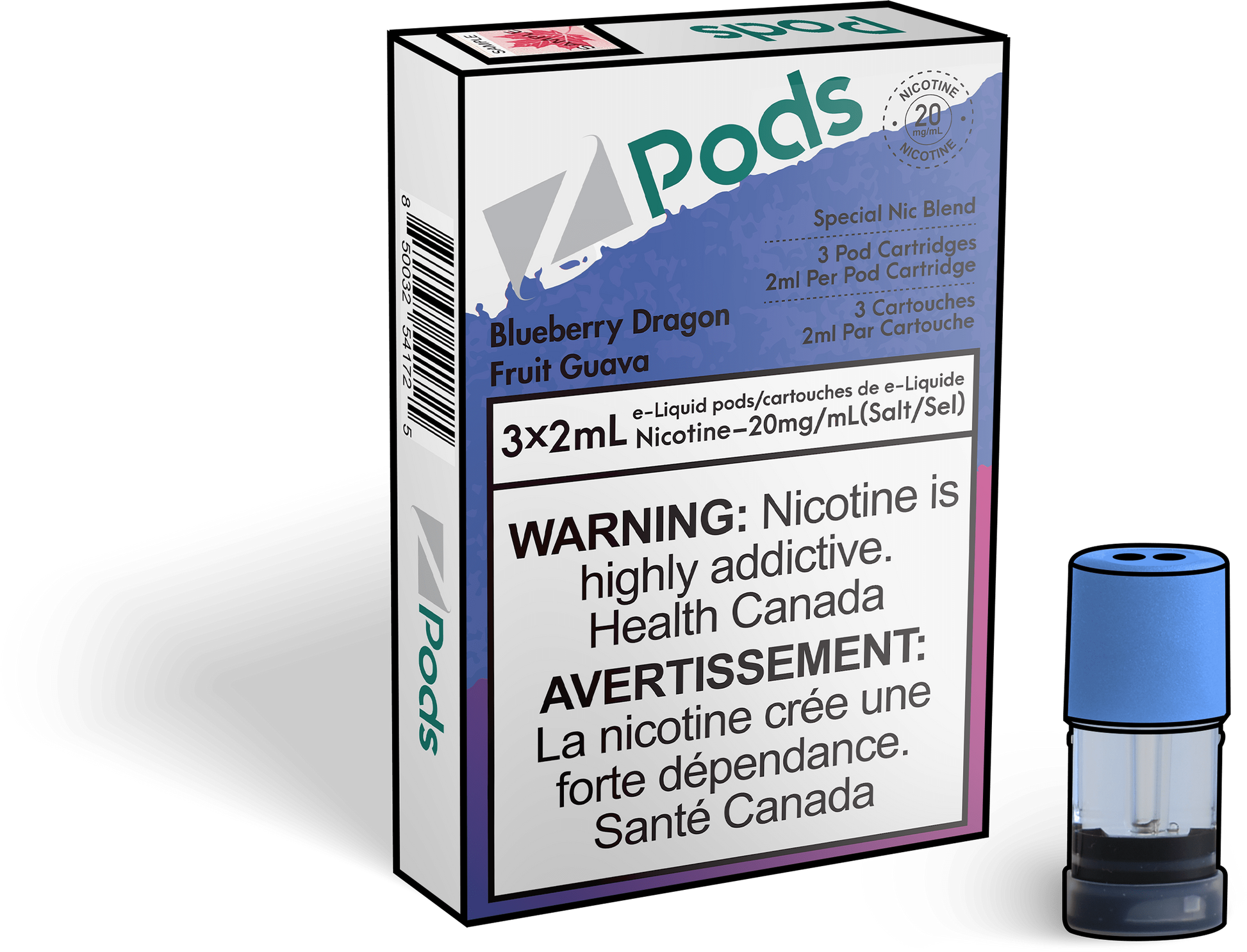 Zpods-Blueberry_Dragon_Fruit_Guava-eliquid-Disposable-pod-Offical-Vape-Store