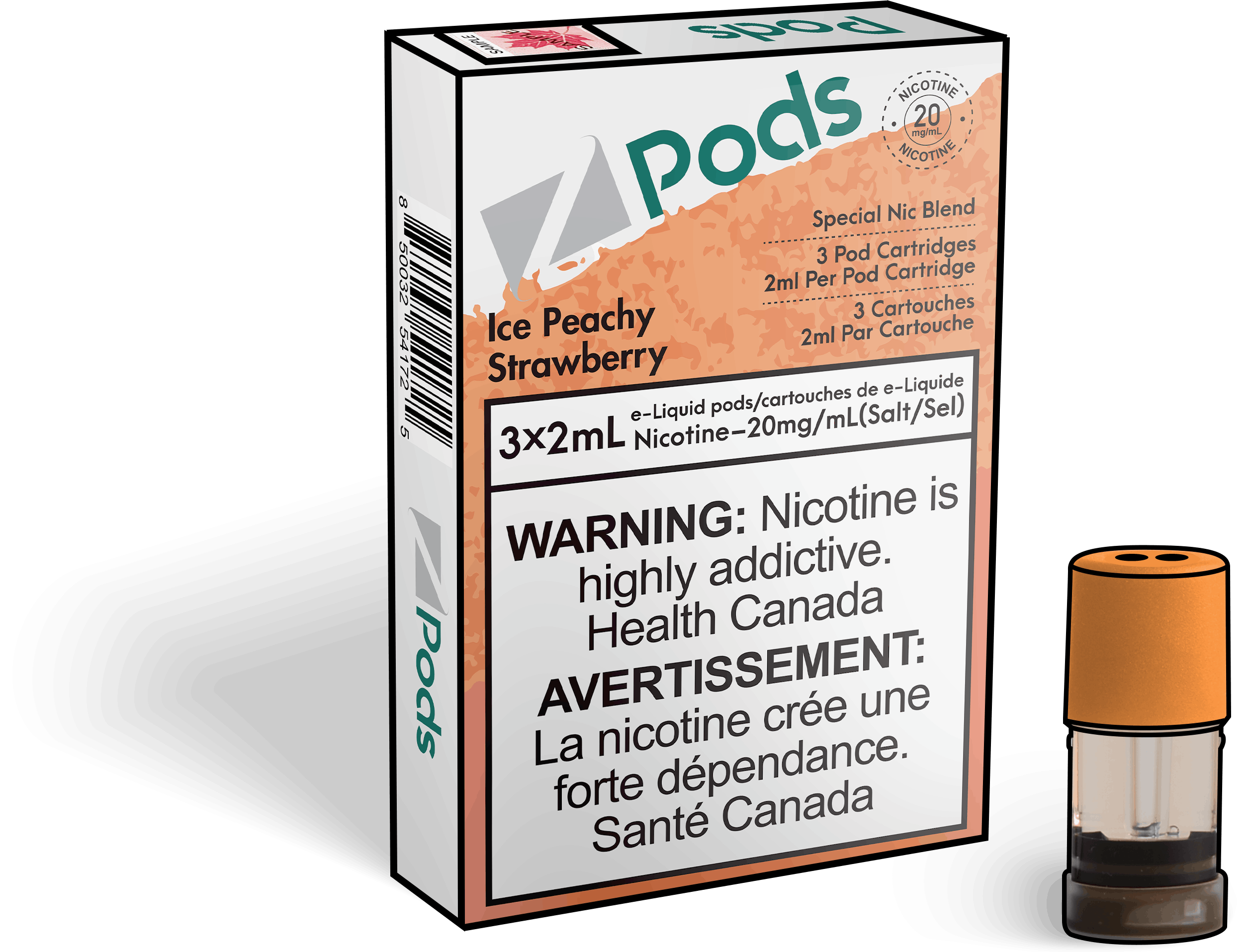 Zpods-Ice-Peachy-Strawberry-Eliquid-Disposable-pod-Offical-Vape-Store