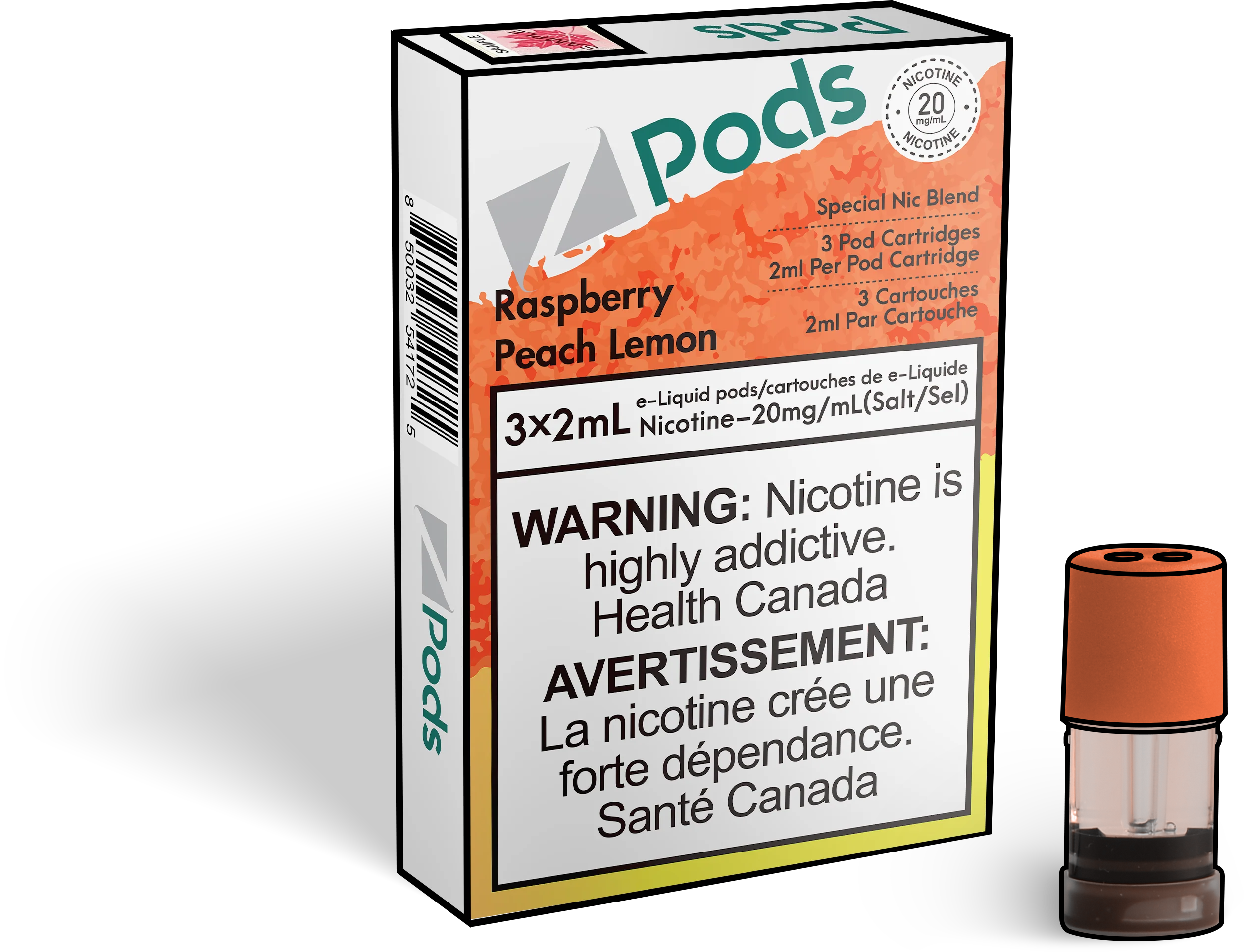 Zpods-Raspberry-Peach-Lemon-Eliquid-Disposable-Pod-Offical-Vape-Store