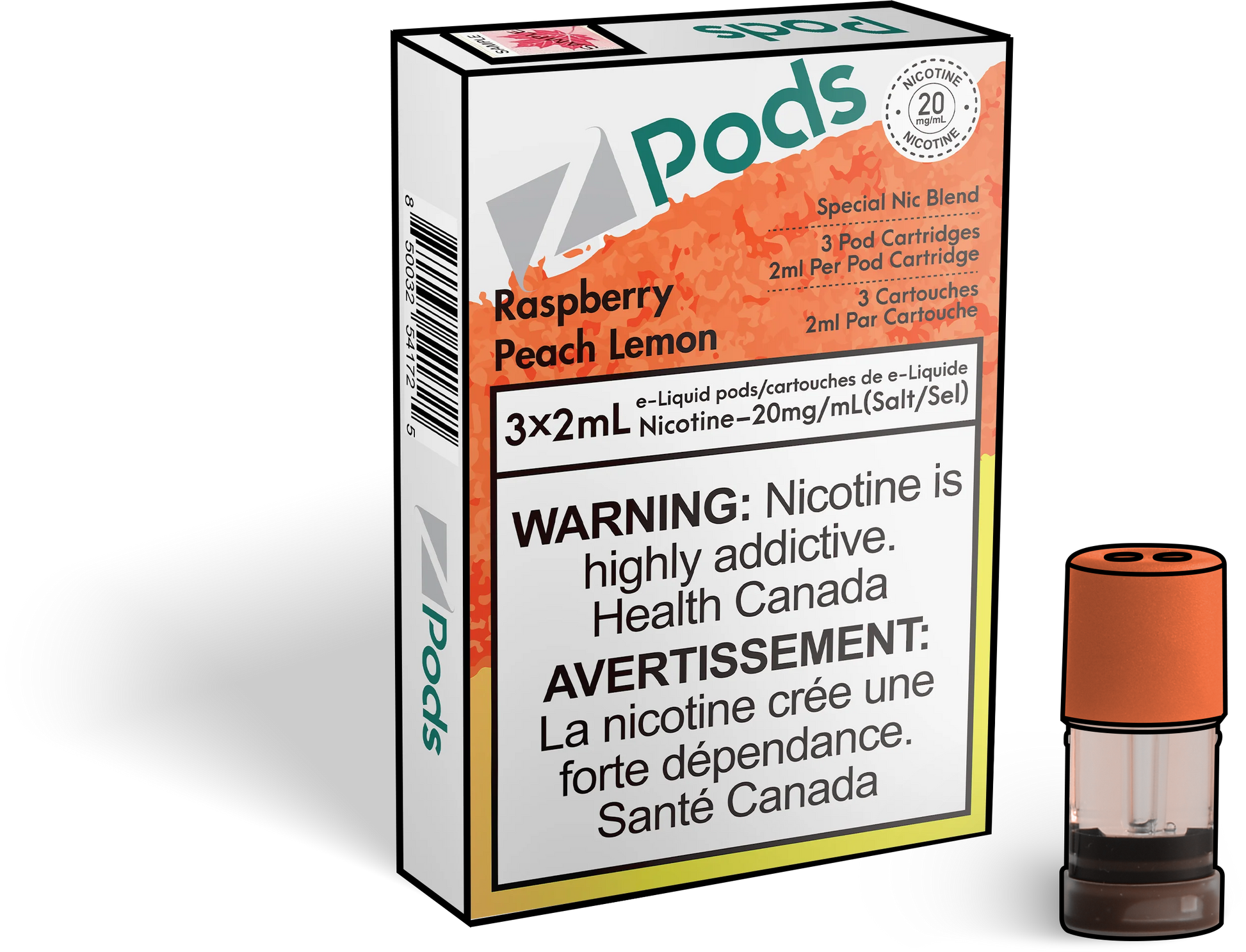 Zpods-Raspberry-Peach-Lemon-Eliquid-Disposable-Pod-Offical-Vape-Store