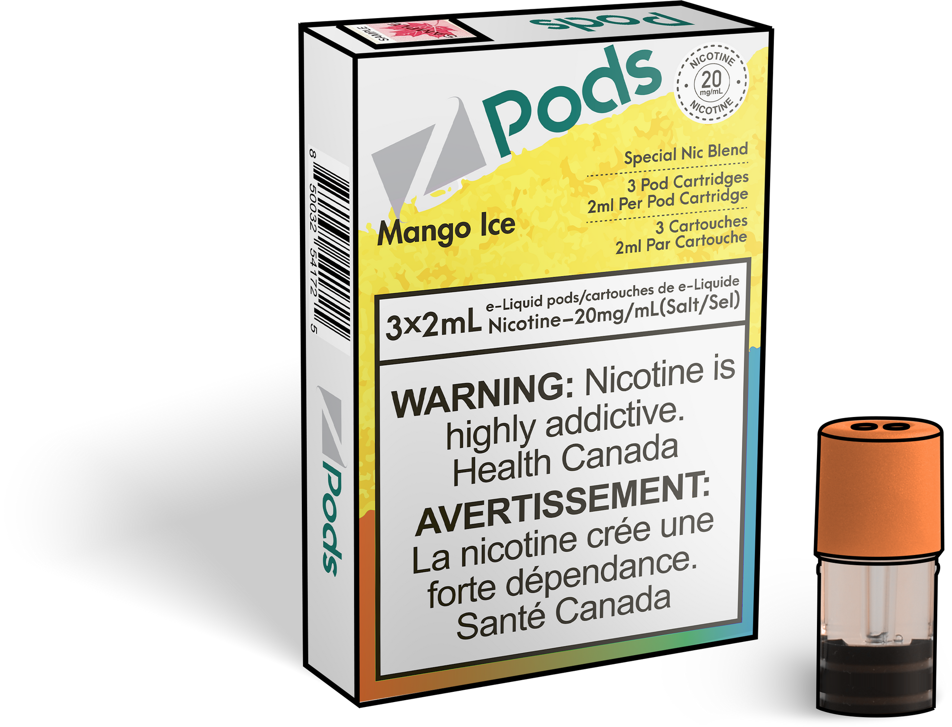 Zpods_Mango_Ice_pods_Nic_salt_Vape