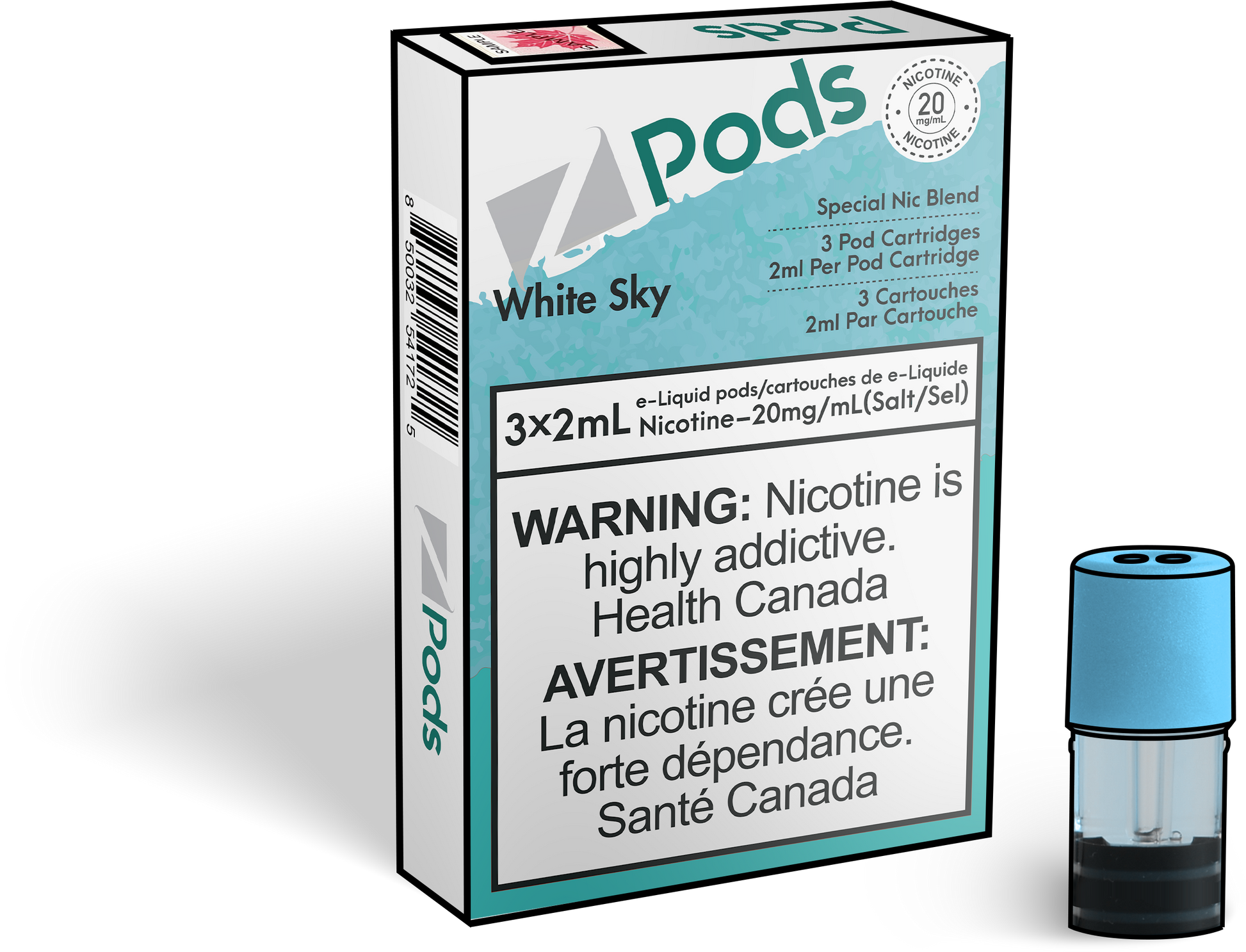 Zpods_White_Sky_Disposable_Nicotine_Vape_Pod