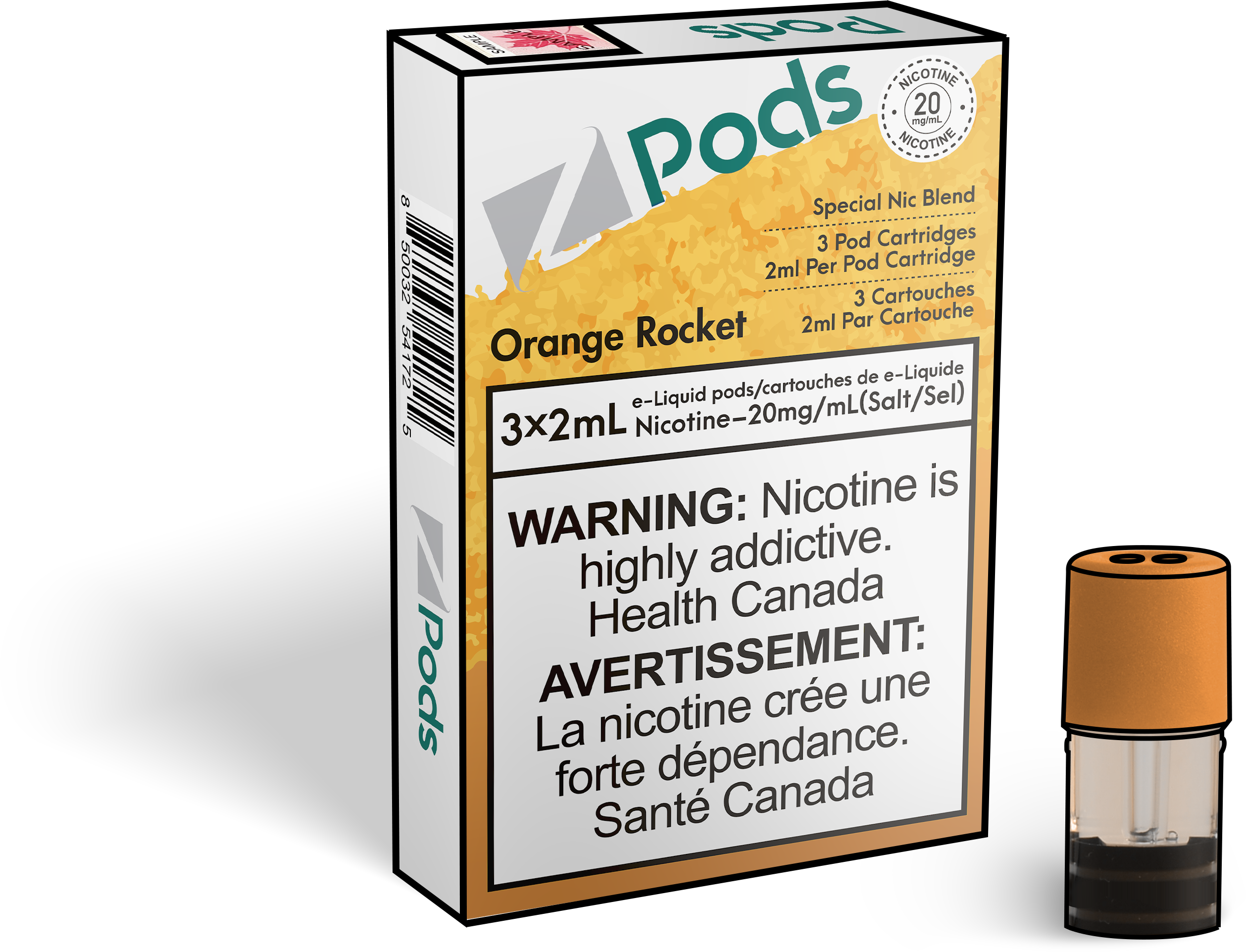 Zpods_Orange_Rocket_pods_Nic_salt_Vape