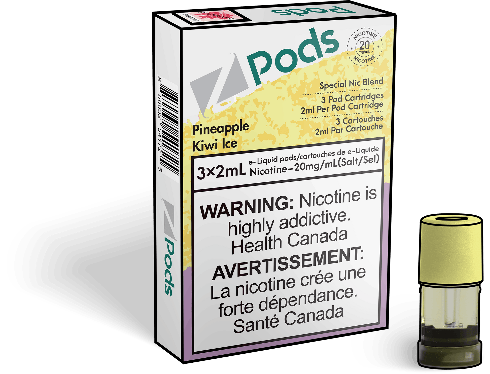 Zpods_Pine_Apple_Kiwi_Ice_Pods_Nic_Salt_Vape