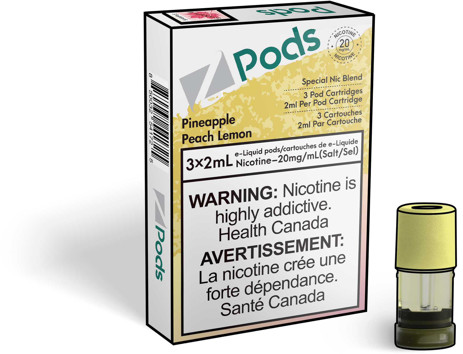 Zpods_Pineapple_Peach_lemon_Pods_Nic_Salt_Vape