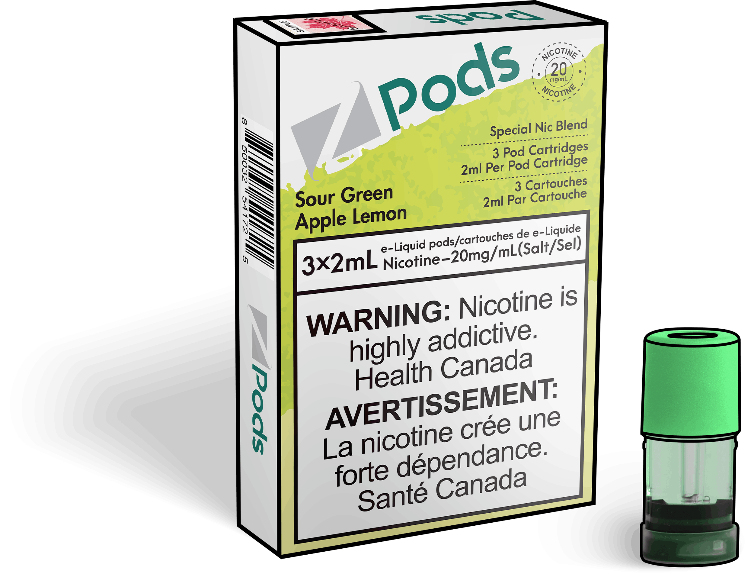 Zpods_Sour_Green_Apple_Lemon_Disposable_Nicotine_Vape_Pod