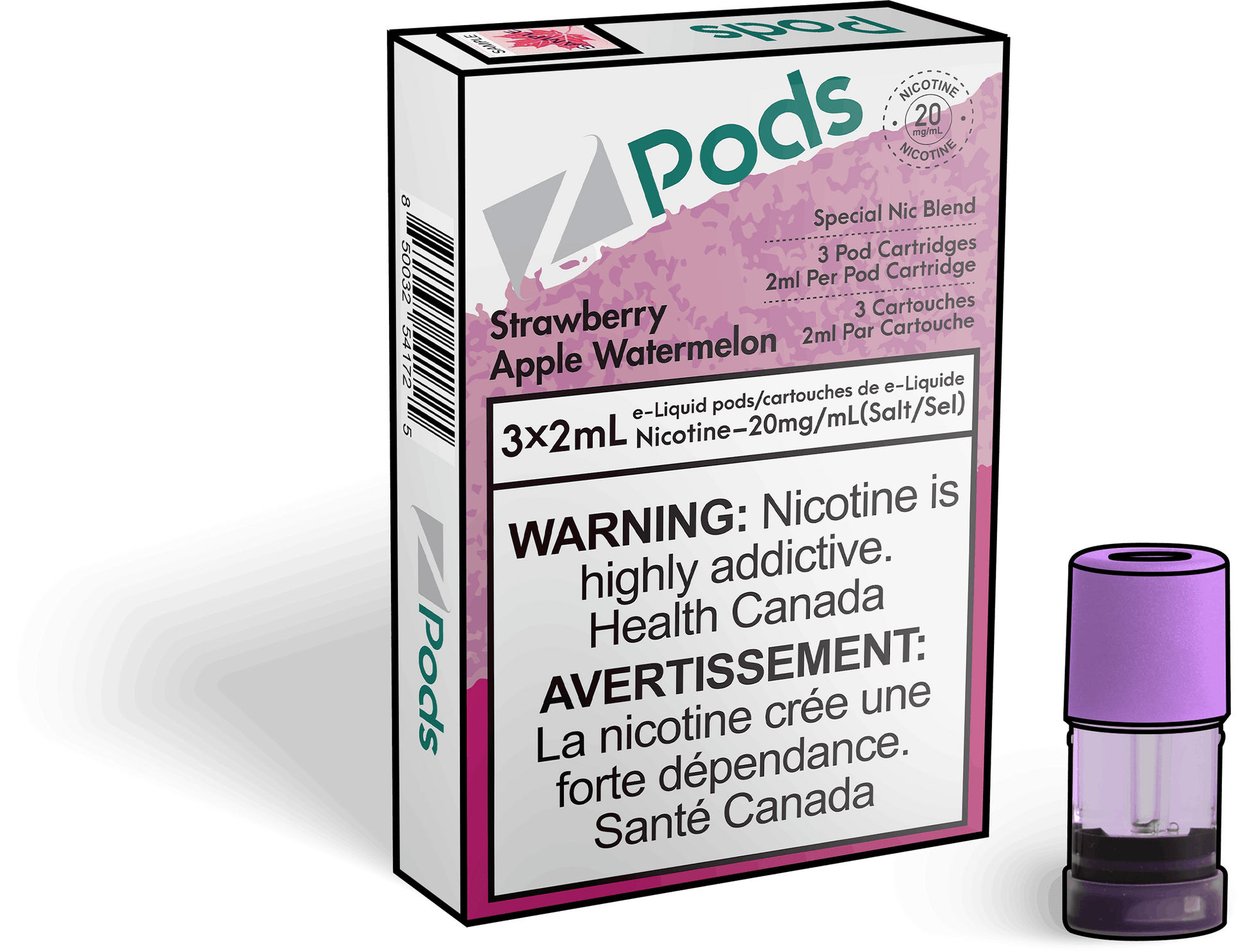 Zpods_Strawberry_Apple_Watermelon_Disposable_Nicotine_Vape_Pod